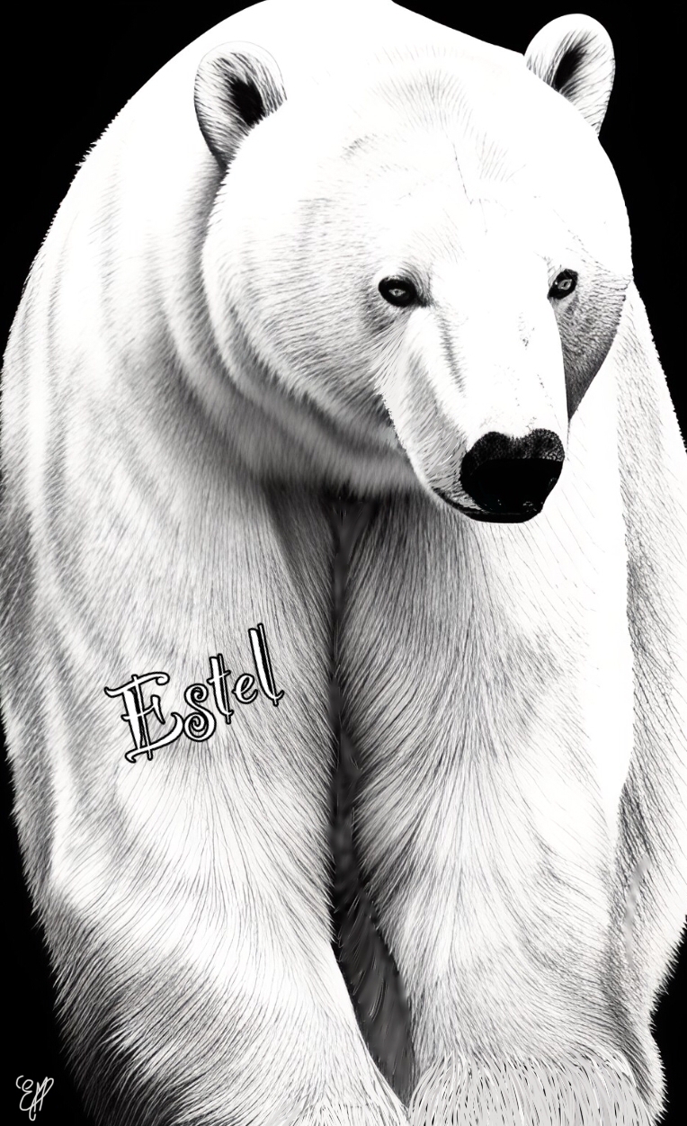 animal/animals/ours/polaire/polar/bear/portrait/animalier/tableau/oeuvre/contemporaine/moderne/num&eacute;rique/peinture/dessin/nature/cadeau/d&eacute;coration/homedecor/homedesign/art/Estel/illustration/petportrait/2