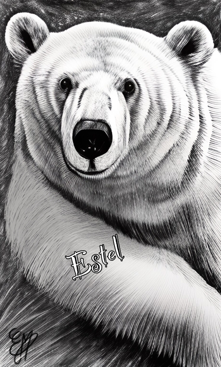 animal/animals/polar/bear/ours/polaire/portrait/animalier/tableau/oeuvre/contemporaine/moderne/num&eacute;rique/peinture/dessin/nature/cadeau/d&eacute;coration/homedecor/homedesign/art/Estel/illustration/petportrait/3