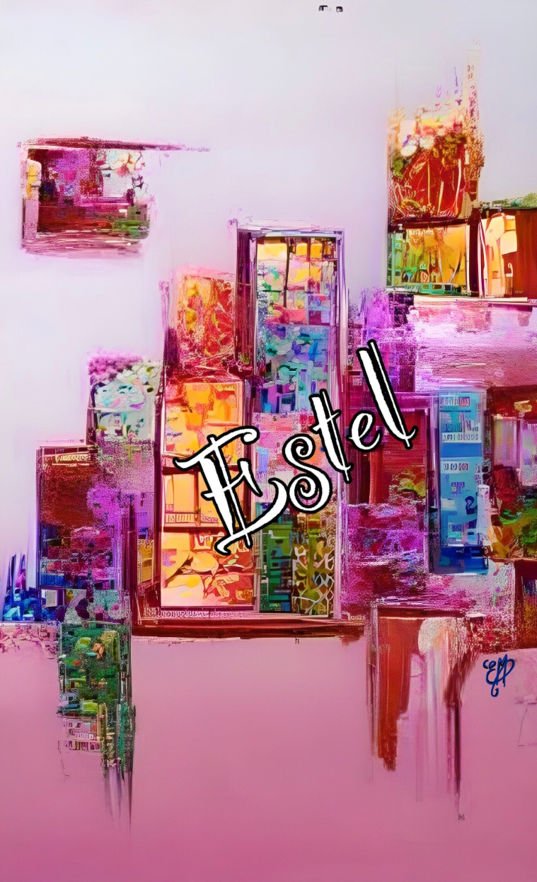 tableau/oeuvre/contemporain/moderne/numérique/peinture/dessin/abstrait/abstract/street/art/cadeau/décoration/home décor/homedesign/art/Estel/illustration/color/couleurs/original/coloré/Rose/ forme/ville/géométrique/17b