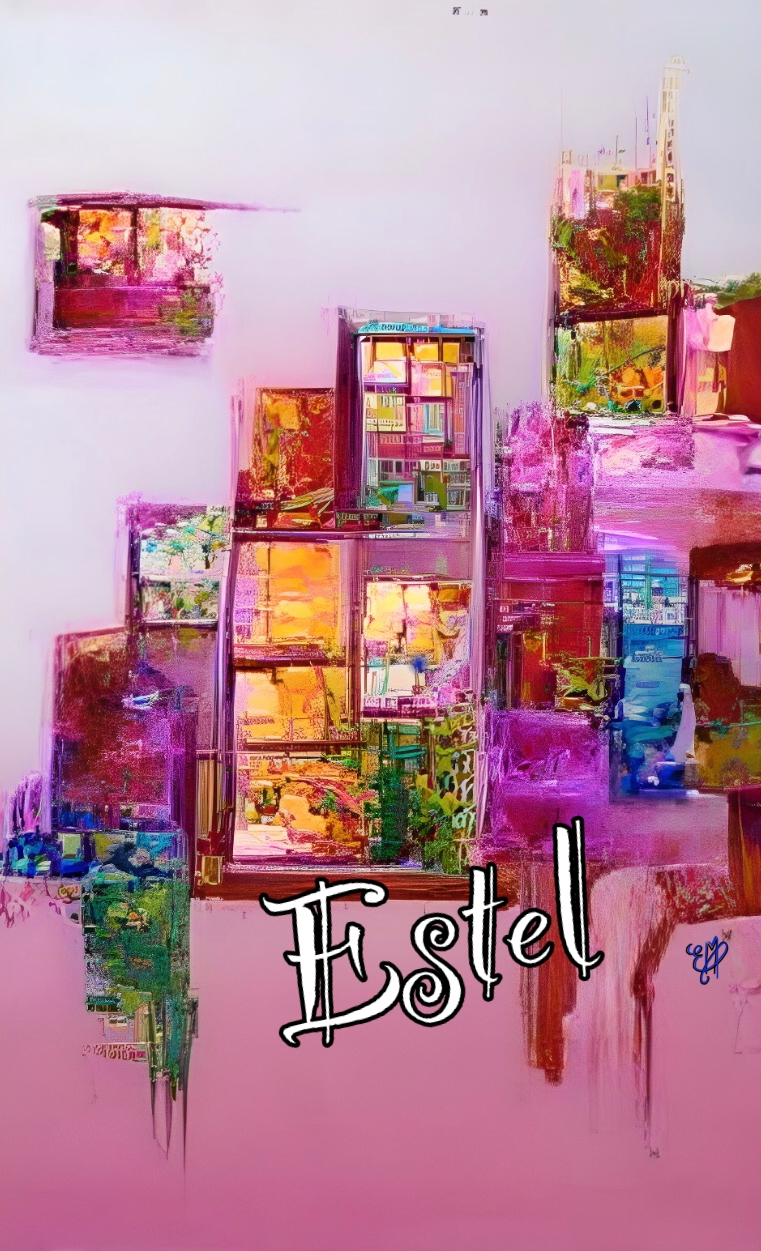 tableau/oeuvre/contemporain/moderne/numérique/peinture/dessin/abstrait/abstract/street/art/cadeau/décoration/home décor/homedesign/art/Estel/illustration/color/couleurs/original/coloré/Rose/ forme/ville/géométrique/17d