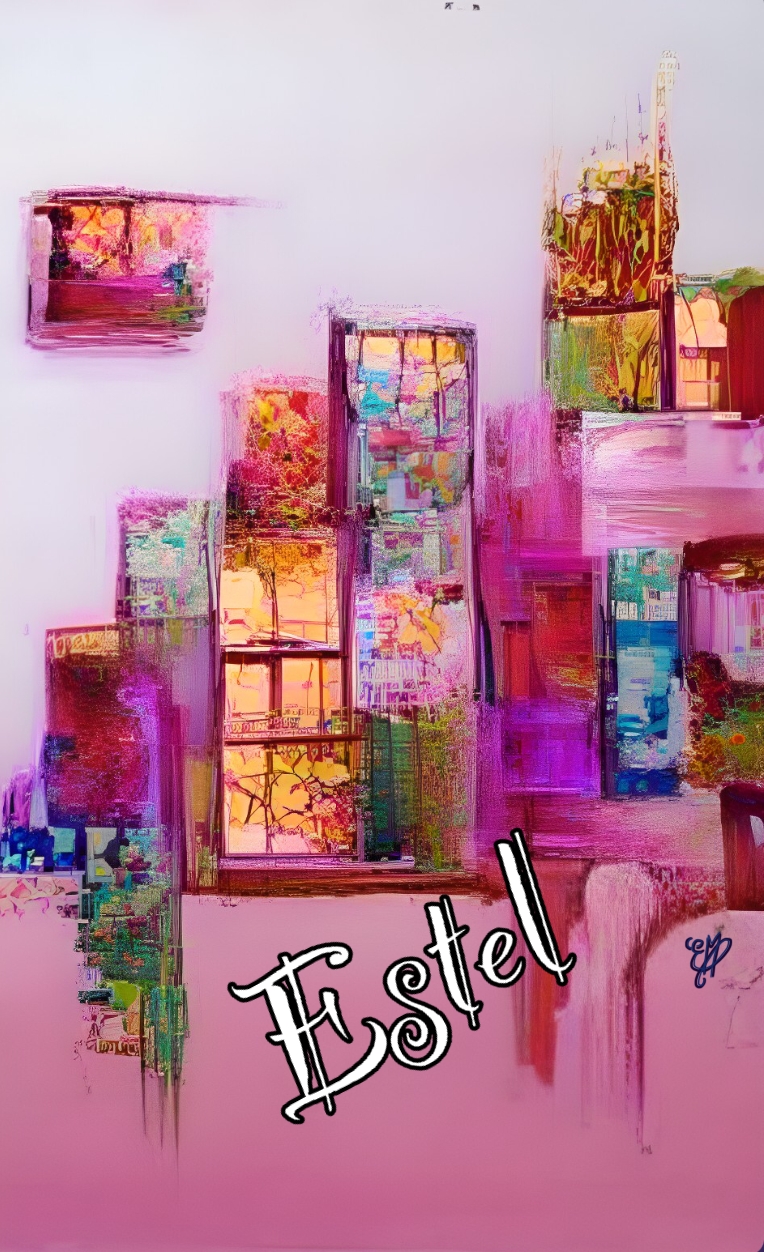 tableau/oeuvre/contemporain/moderne/numérique/peinture/dessin/abstrait/abstract/street/art/cadeau/décoration/home décor/homedesign/art/Estel/illustration/color/couleurs/original/coloré/Rose/ forme/ville/géométrique/17f