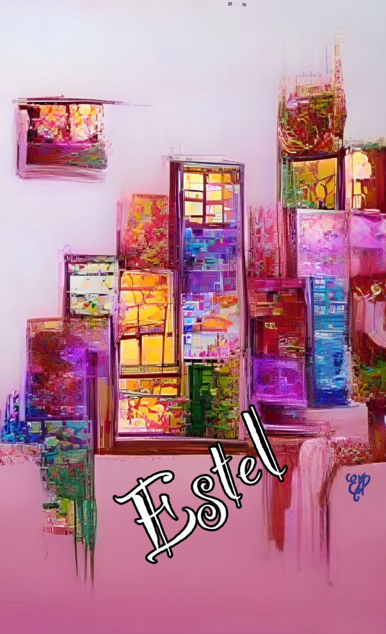 tableau/oeuvre/contemporain/moderne/numérique/peinture/dessin/abstrait/abstract/street/art/cadeau/décoration/home décor/homedesign/art/Estel/illustration/color/couleurs/original/coloré/Rose/ forme/ville/géométrique/17h
