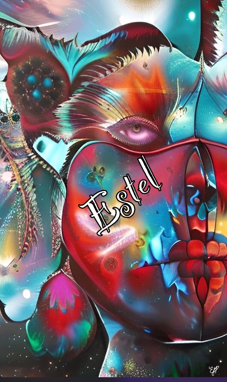 tableau/oeuvre/contemporain/moderne/num&eacute;rique/peinture/dessin/abstrait/abstract/street/art/cadeau/d&eacute;coration/home d&eacute;cor/homedesign/art/Estel/illustration/color/couleurs/original/color&eacute;/personnages/5/visage/femme