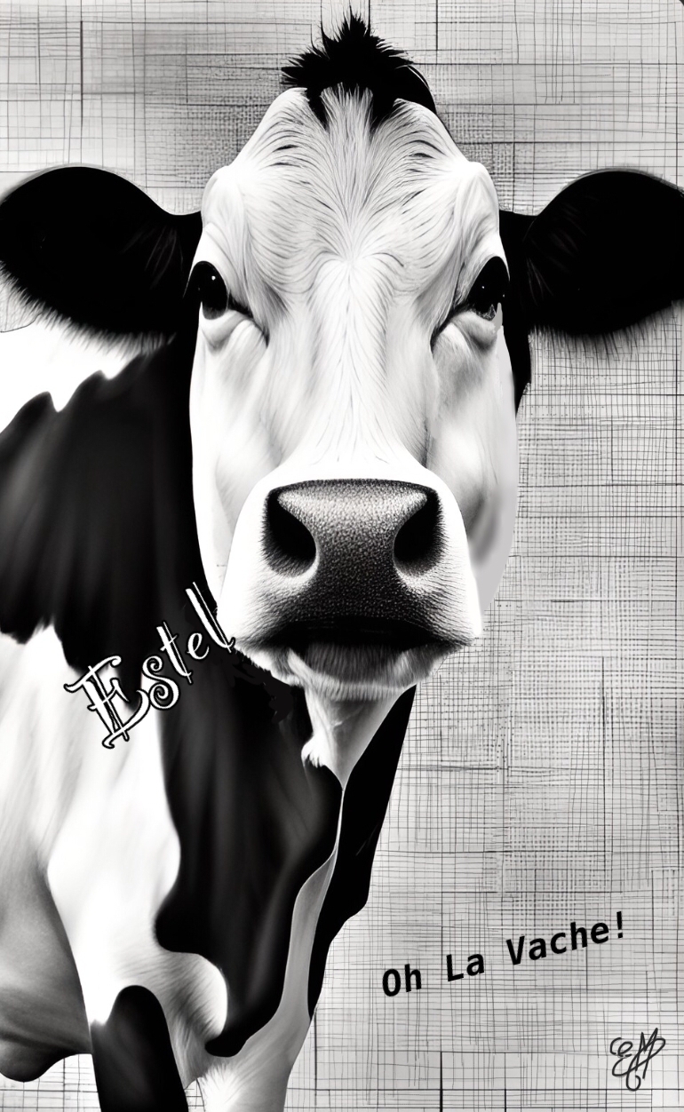 animal/animals/vache/vosgienne/cow/portrait/animalier/tableau/oeuvre/contemporaine/moderne/num&eacute;rique/peinture/dessin/nature/cadeau/d&eacute;coration/homedecor/homedesign/art/Estel/illustration/petportrait/5
