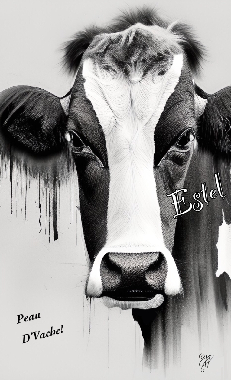 animal/animals/vache/vosgienne/cow/portrait/animalier/tableau/oeuvre/contemporaine/moderne/num&eacute;rique/peinture/dessin/nature/cadeau/d&eacute;coration/homedecor/homedesign/art/Estel/illustration/petportrait/7