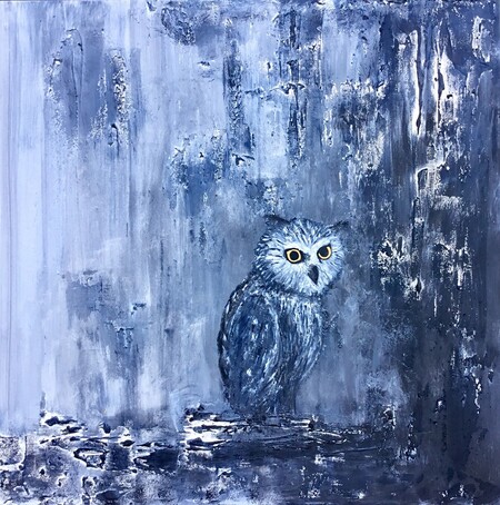 Chouette 2            80 X 80 X 5 cm